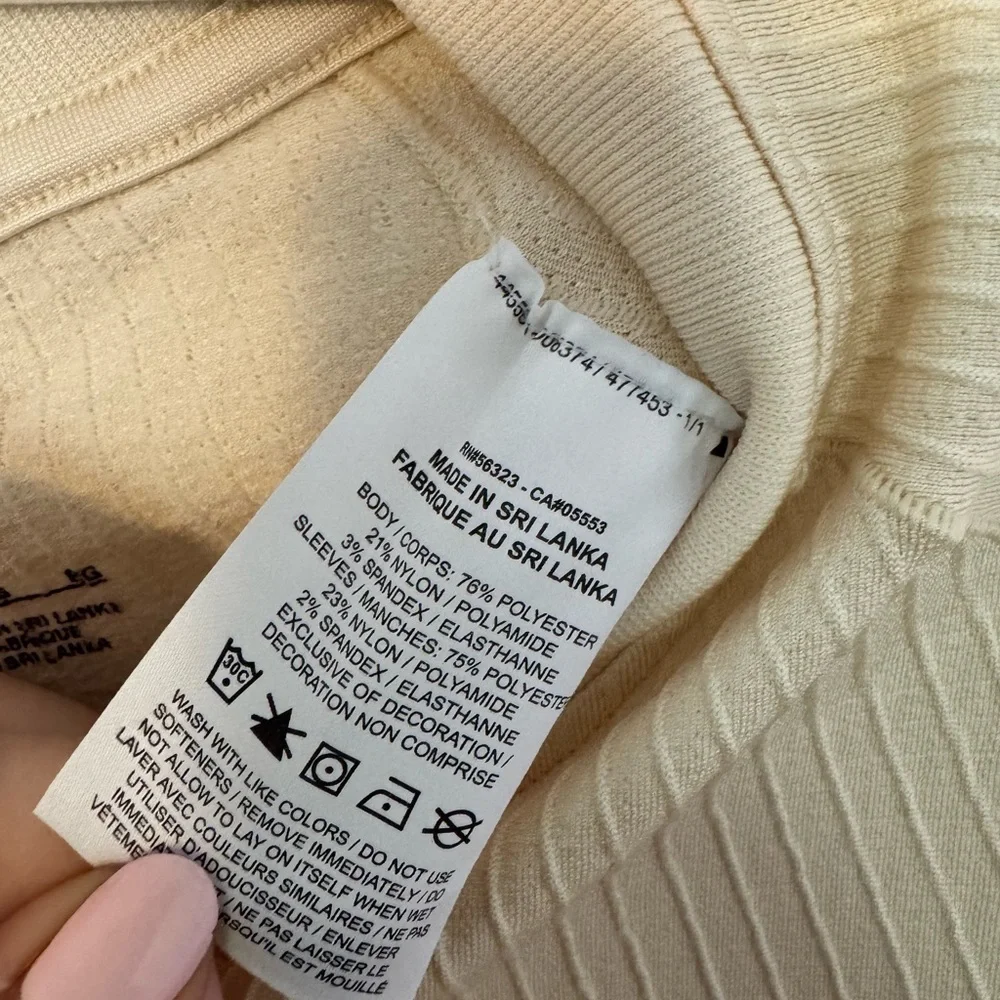 Nike x MMW Womens Athletic Yoga Top Beige Stretch EUC Size XL Long Sleeve